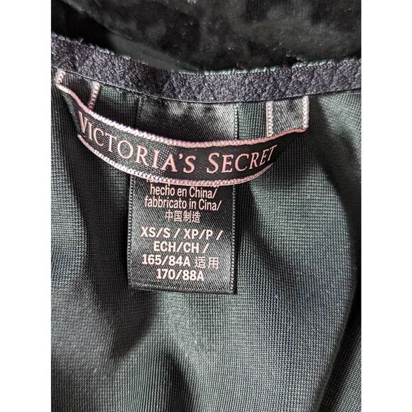 VICTORIA'S SECRET Crushed Velvet Plunge V-Neck Thong Bodysuit Forest Green XS/S - Picture 8 of 10